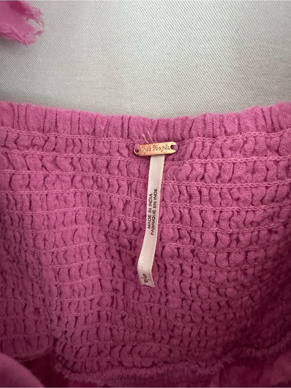 Free People Pink Ruffle Cropped Tank